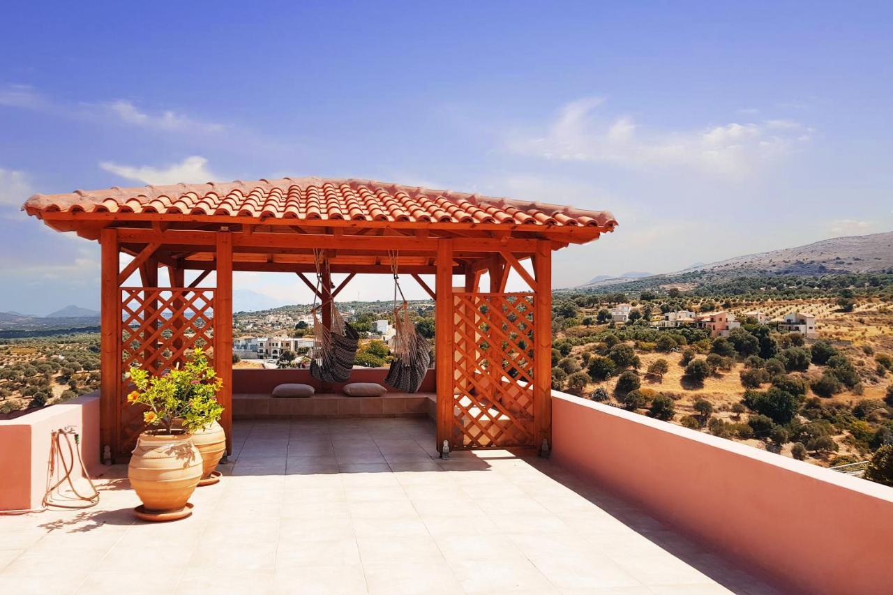 Villa Sunset With Stunning Sea View, Kids Area And Hammocks On Roof Terrace Agia Triada Экстерьер фото
