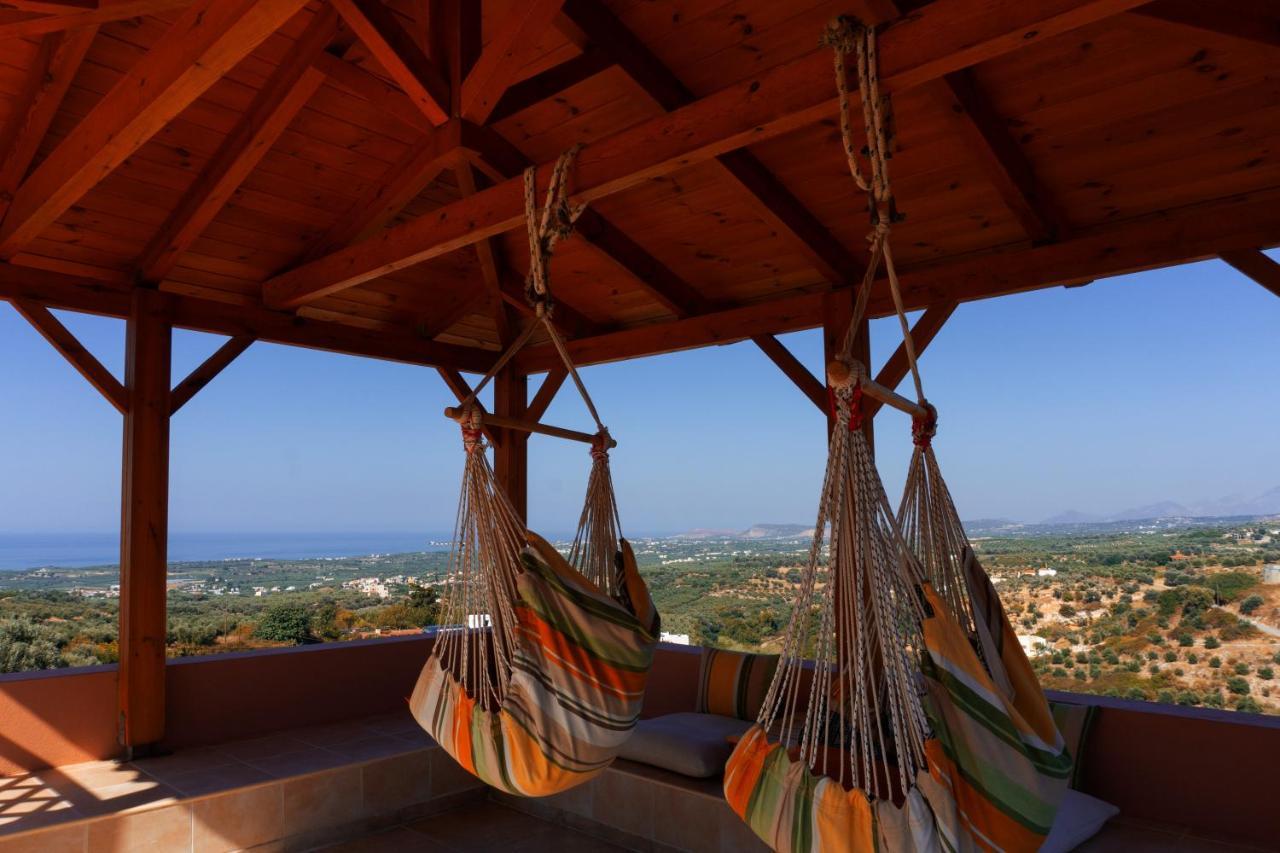 Villa Sunset With Stunning Sea View, Kids Area And Hammocks On Roof Terrace Agia Triada Экстерьер фото