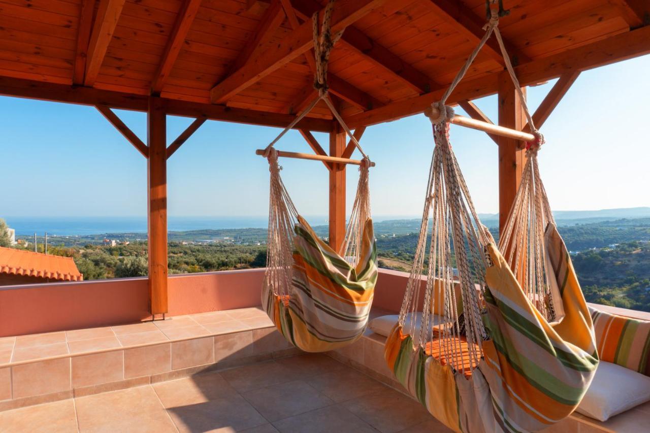 Villa Sunset With Stunning Sea View, Kids Area And Hammocks On Roof Terrace Agia Triada Экстерьер фото