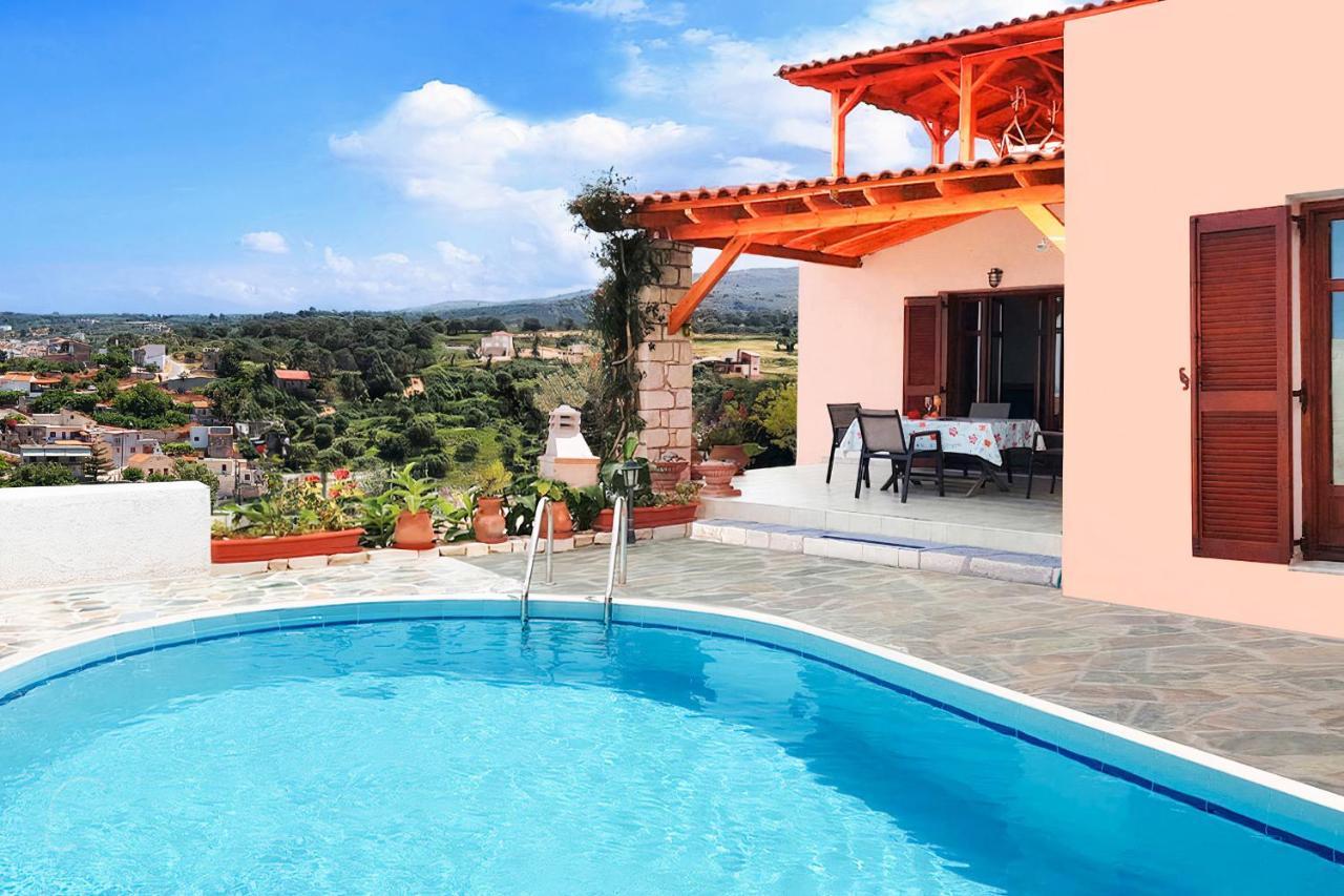 Villa Sunset With Stunning Sea View, Kids Area And Hammocks On Roof Terrace Agia Triada Экстерьер фото